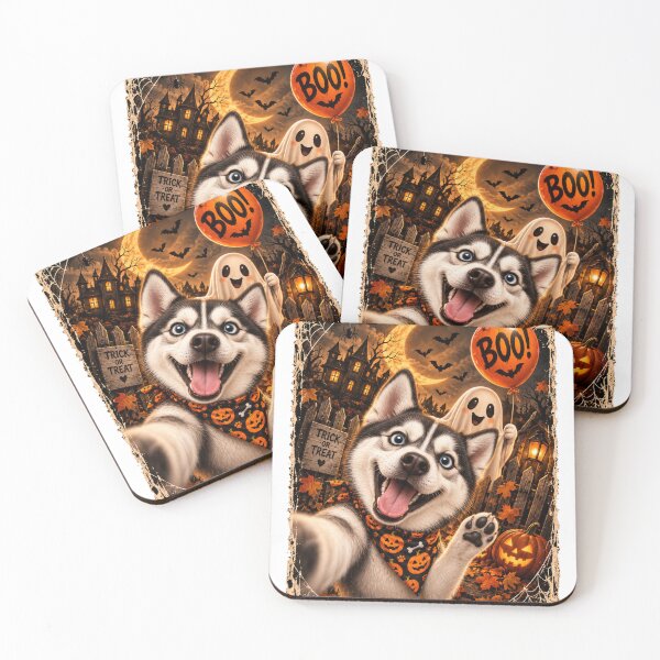 Item preview, Funny Husky Boo Selfie Halloween designed and sold by luu phong.