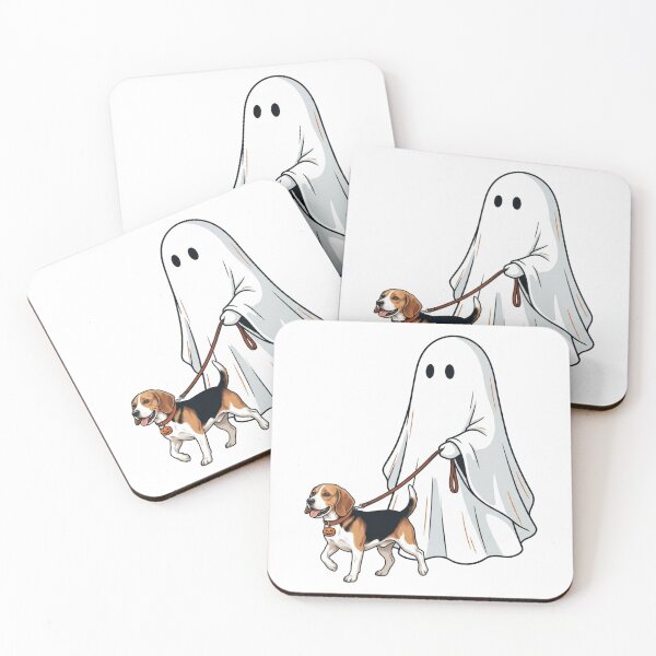 Item preview, Spooky Ghost Walking Beagle Dog Lover Halloween Illustration designed and sold by raedattia.