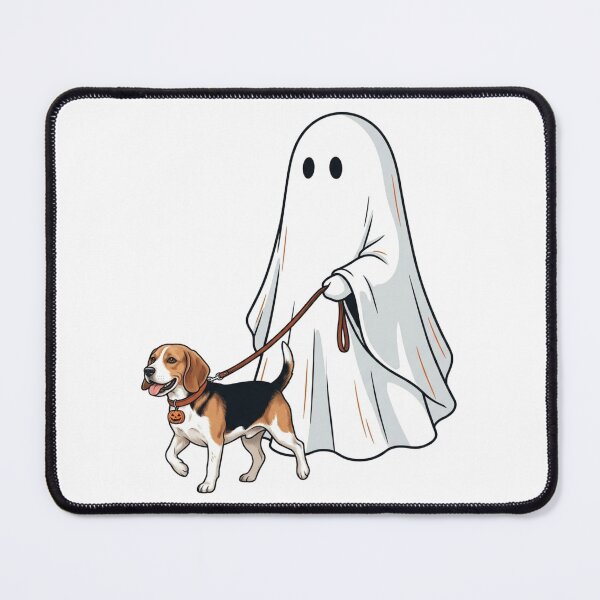 Item preview, Spooky Ghost Walking Beagle Dog Lover Halloween Illustration designed and sold by raedattia.