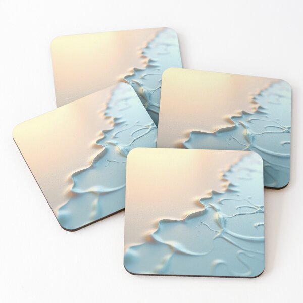 Aperçu de l'œuvre Abstract Teal and Gold Textured Waves Fine Art créée et vendue par profustock.