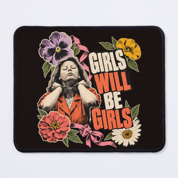 Item preview, Aileen Wuornos Girls Will Be Girls Floral Handcuffs Aileen Portrait designed and sold by bootycatclube.