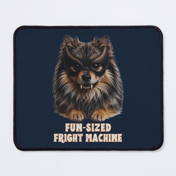 Item preview, Fun‑Sized Fright Machine – Cute Halloween Dog Costume Humor – Spooky Pomeranian Mask Design designed and sold by Pawethic Prints Studio.