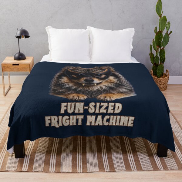 Item preview, Fun‑Sized Fright Machine – Cute Halloween Dog Costume Humor – Spooky Pomeranian Mask Design designed and sold by Pawethic Prints Studio.