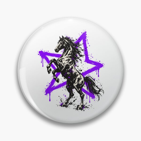 Item preview, Rearing Horse With Purple Star Paint Splatter Equestrian Art designed and sold by gamoreRony.