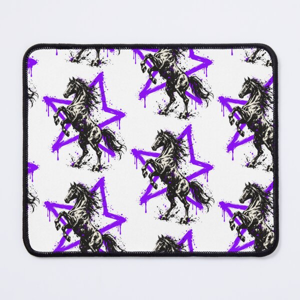 Item preview, Rearing Horse With Purple Star Paint Splatter Equestrian Art designed and sold by gamoreRony.