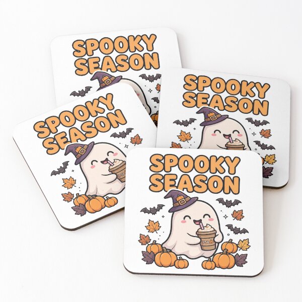 Item preview, Spooky Season Cute Ghost Drinking Pumpkin Spice Latte designed and sold by Arrow60.