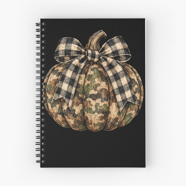 Item preview, Camo Pumpkin with Buffalo Plaid Bow designed and sold by ROUX-ART.
