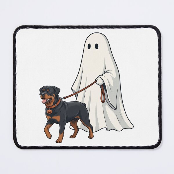 Item preview, Spooky Ghost Walking Rottweiler Dog Lover Halloween Illustration designed and sold by raedattia.