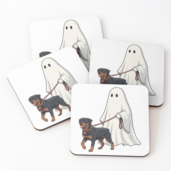 Item preview, Spooky Ghost Walking Rottweiler Dog Lover Halloween Illustration designed and sold by raedattia.