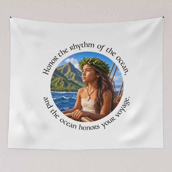 Item preview, Polynesian Nature Proverb - Honor the rhythm of the ocean | Pacific Art designed and sold by ShakaLife.org.