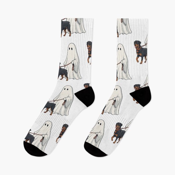 Item preview, Spooky Ghost Walking Rottweiler Dog Lover Halloween Illustration designed and sold by raedattia.