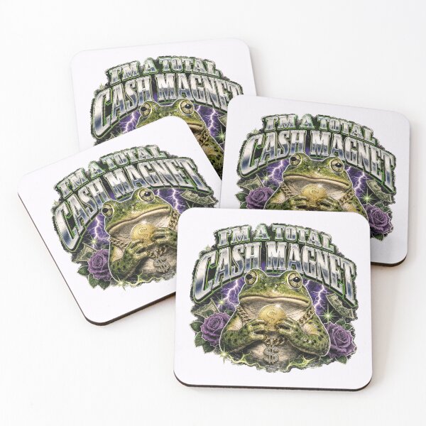 Item preview, I'm A Total Cash Magnet Retro Vintage Bootleg Frog | Nostalgic Stencil Wealth Talisman & Boss Motivation Design designed and sold by illeN-Art-World.