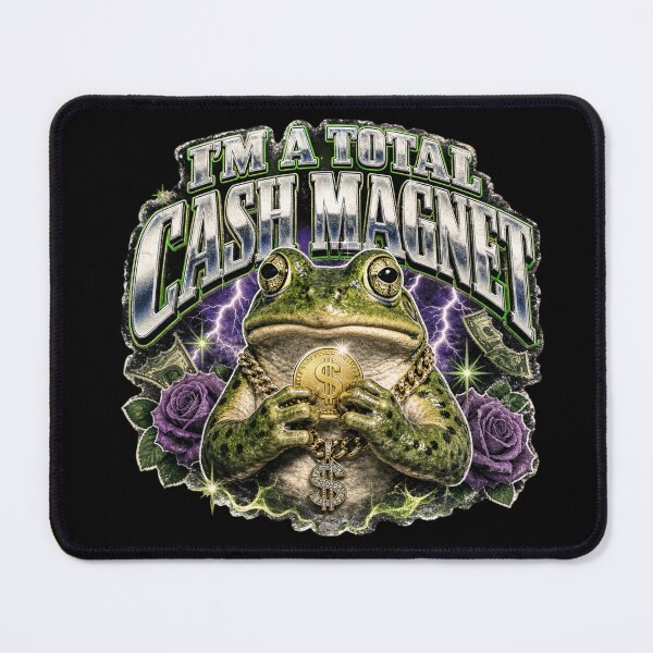 Item preview, I'm A Total Cash Magnet Retro Vintage Bootleg Frog | Nostalgic Stencil Wealth Talisman & Boss Motivation Design designed and sold by illeN-Art-World.