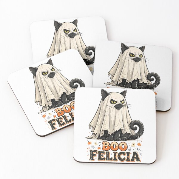 Item preview, Boo Felicia Funny Black Cat in Ghost Costume Halloween designed and sold by Arrow60.