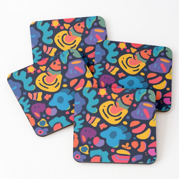 Item preview, Colourful Abstract Organic Shapes Pattern designed and sold by My Gluten Free Life UK.