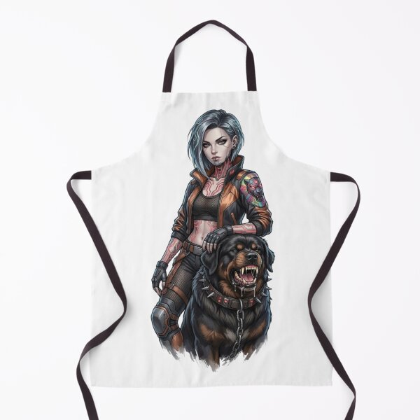 Item preview, Cyberpunk Warrior and Her Aggressive Rottweiler designed and sold by CHRIST5000.