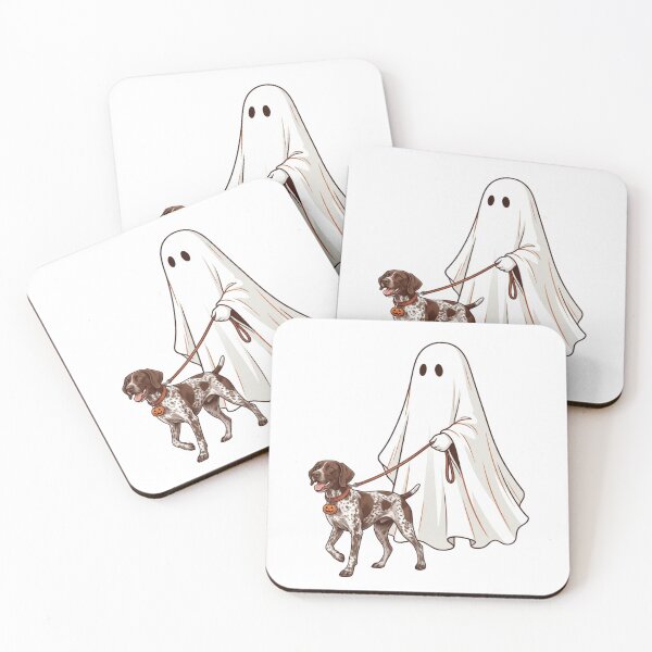 Item preview, Spooky Ghost Walking German Shorthaired Pointer Halloween Illustration designed and sold by raedattia.