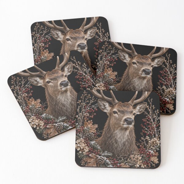 Item preview, Stag in Autumn Wreath designed and sold by Elżbieta  Kaps.