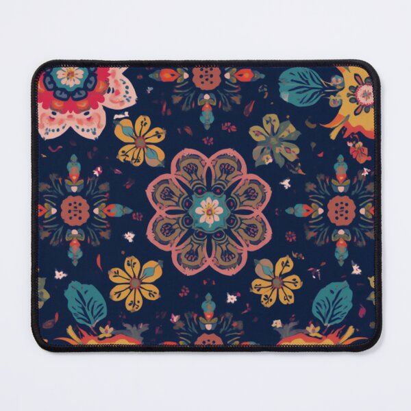Item preview, Folk Floral Pattern on Navy designed and sold by My Gluten Free Life UK.