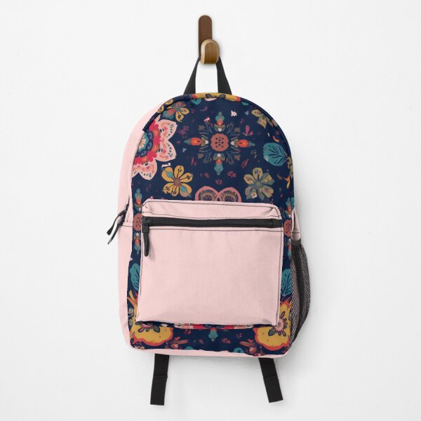 Item preview, Folk Floral Pattern on Navy designed and sold by My Gluten Free Life UK.