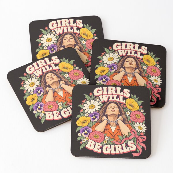Item preview, Aileen Wuornos Girls Will Be Girls Colorful Floral Handcuffs Portrait designed and sold by bootycatclube.