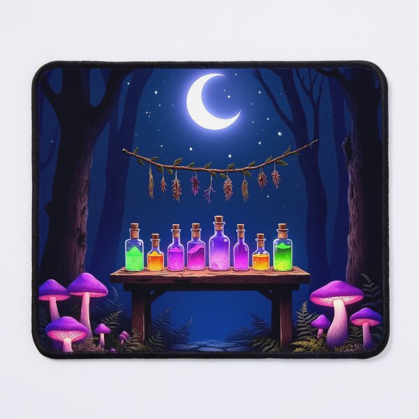 Item preview, Potion Bottles in Enchanted Forest – Witchy Magic Purple RBA-2026-0105-B designed and sold by IdeaSmith.