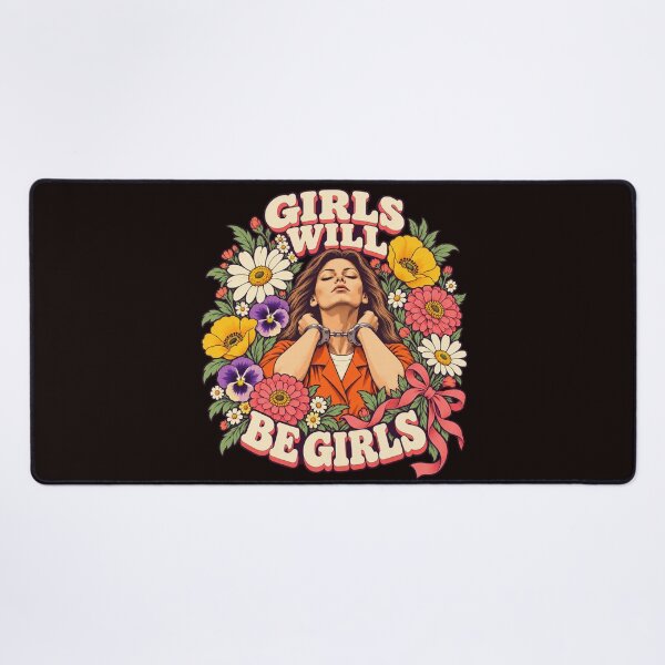 Item preview, Aileen Wuornos Girls Will Be Girls Colorful Floral Handcuffs Portrait designed and sold by bootycatclube.