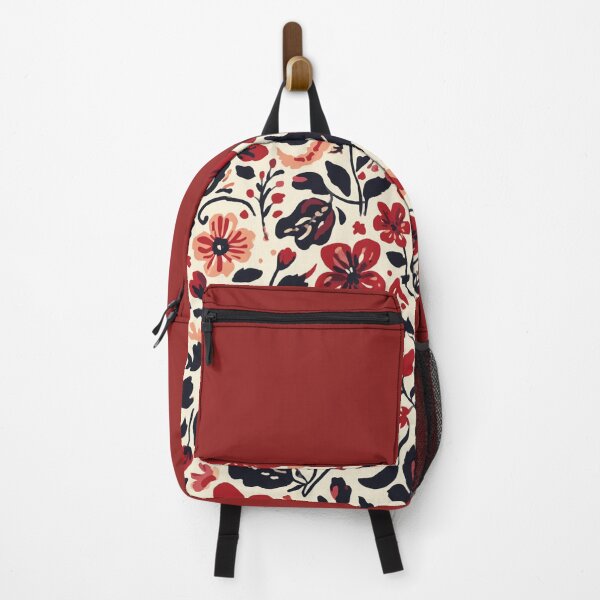 Item preview, Red Black and Cream Folk Floral Pattern designed and sold by My Gluten Free Life UK.