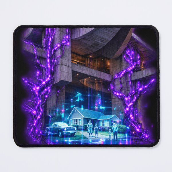 Item preview, Neon Cyber Monolith - Glowing Purple Energy Temple designed and sold by A E S T H E T A T A G.
