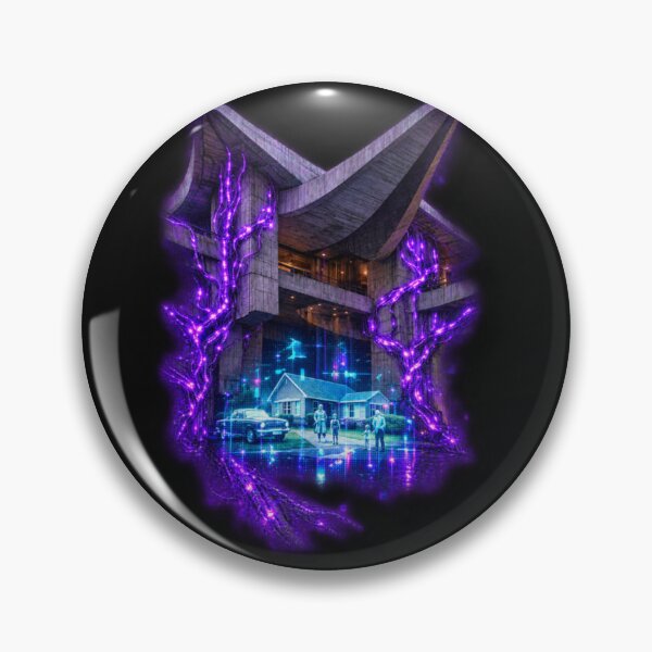 Item preview, Neon Cyber Monolith - Glowing Purple Energy Temple designed and sold by A E S T H E T A T A G.