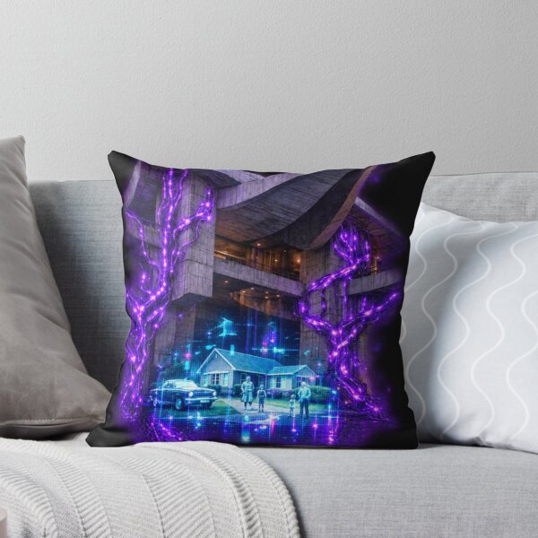 Item preview, Neon Cyber Monolith - Glowing Purple Energy Temple designed and sold by A E S T H E T A T A G.