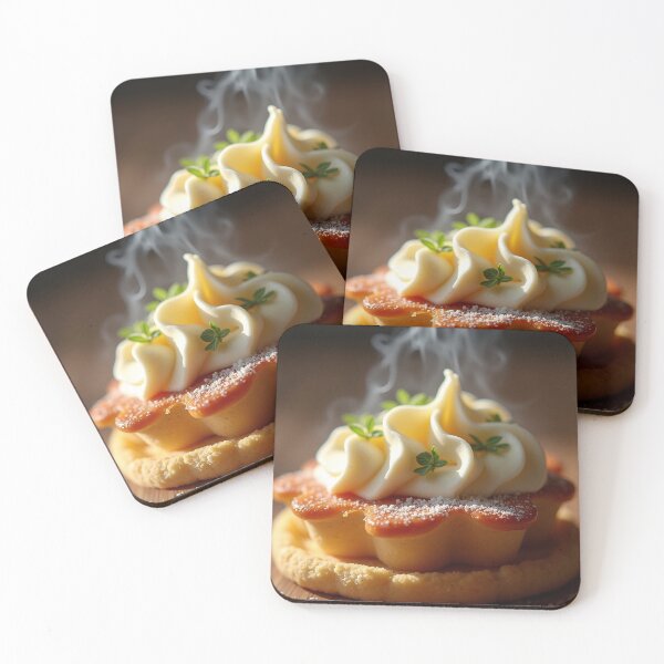 Item preview, Freshly Baked Steaming Savory Tart with Cream Art designed and sold by profustock.