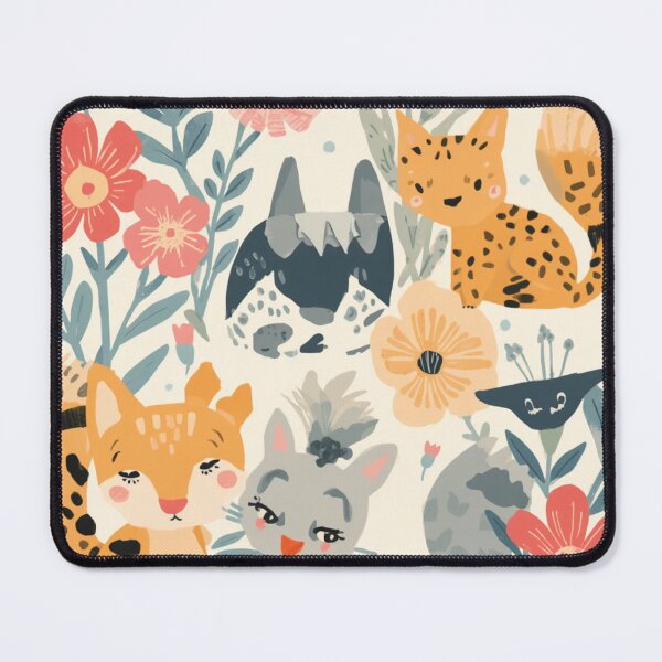 Item preview, Whimsical Cats and Flowers Illustration designed and sold by My Gluten Free Life UK.