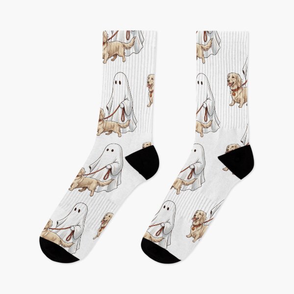 Item preview, Spooky Ghost Walking Long Haired Dachshund Dog Lover Halloween Art designed and sold by raedattia.