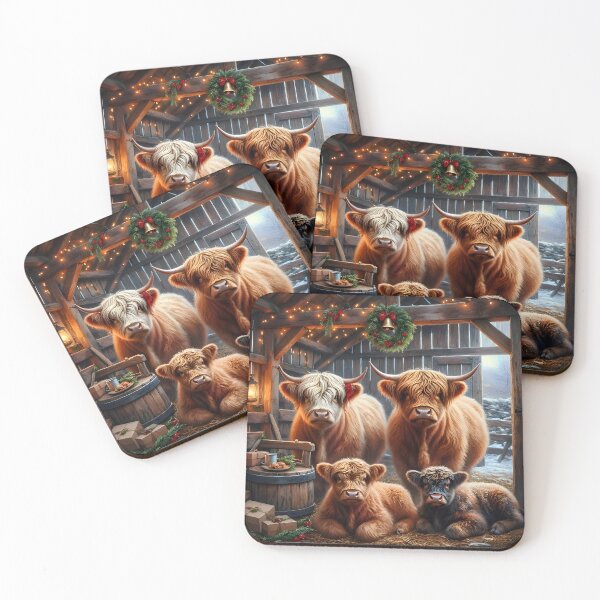 Item preview, Highland Cow Christmas Barn Family designed and sold by Sybille-Yates.