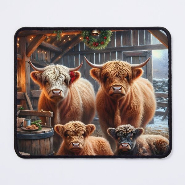 Item preview, Highland Cow Christmas Barn Family designed and sold by Sybille-Yates.
