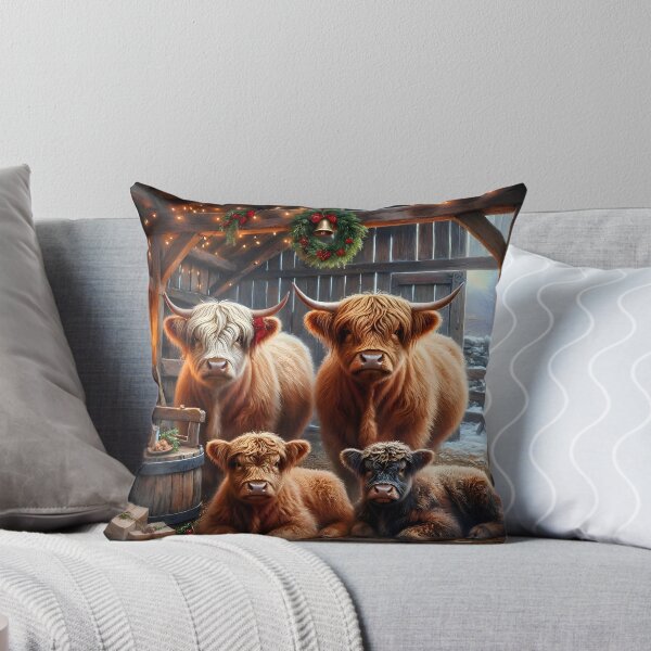 Item preview, Highland Cow Christmas Barn Family designed and sold by Sybille-Yates.
