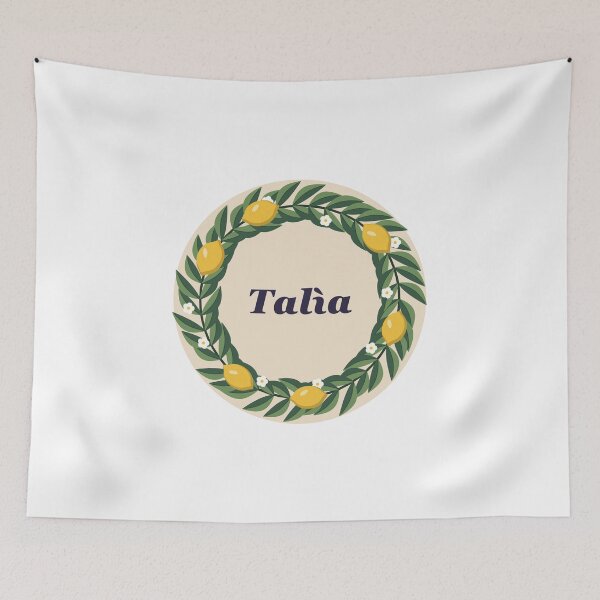 Item preview, Talìa Sicilian Word Lemon Wreath Sticker designed and sold by ChromaLens.
