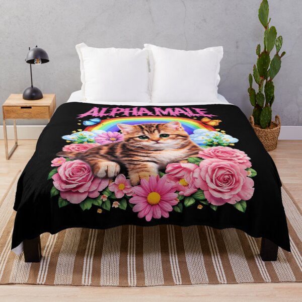 Item preview, Alpha Male Funny Kitten Rainbow Floral designed and sold by Kiko-Mk.
