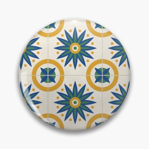Item preview, Sicilian Majolica Tiles Pattern Blue and Yellow designed and sold by ChromaLens.