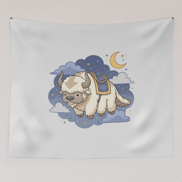 Item preview, Cute Avatar Flying Bison Night Sky Stars designed and sold by Fine-Arts-Lab.