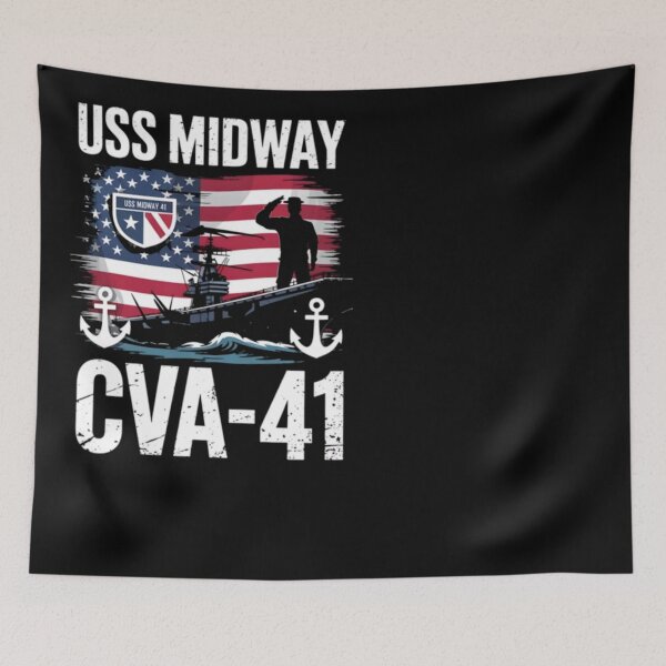 Artikelvorschau, USS Midway CVA 41 Flugzeugträgerflagge zum Veteranentag entworfen und verkauft von ghanagjkiyf.