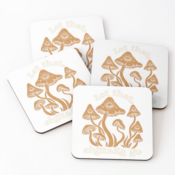 Item preview, Let That Shiitake Go Funny Retro Mushroom Pun Art designed and sold by KippyMcCall.