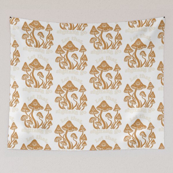 Item preview, Let That Shiitake Go Funny Retro Mushroom Pun Art designed and sold by KippyMcCall.