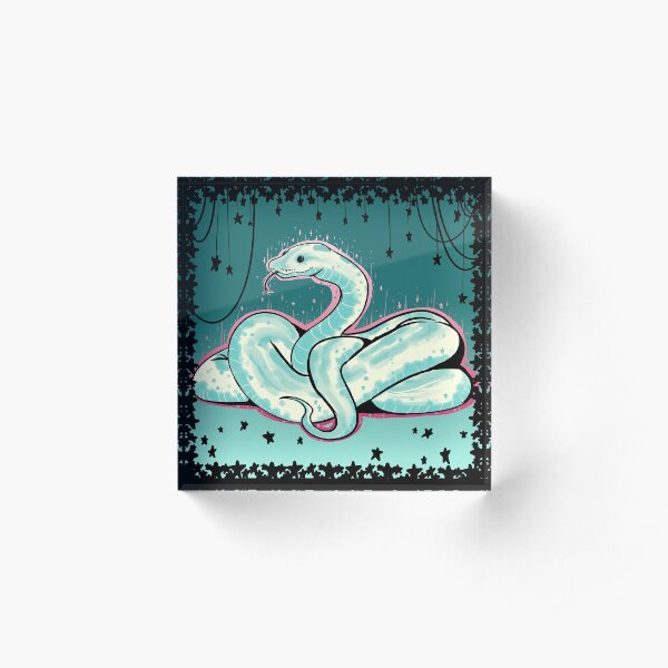Glitter Snake Acrylic Block