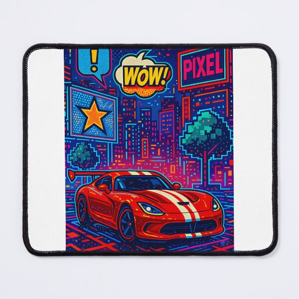 Item preview, Retro Supercar Racing Through Neon Pixel Art City Nightscape Design designed and sold by Alcheirys.