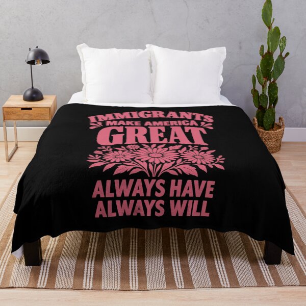 Item preview, Immigrants Make America Great Floral Pink Advocacy Graphic designed and sold by Whirx.
