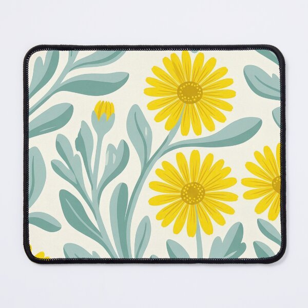 Item preview, Sunny Yellow Daisy & Silver Foliage Pattern designed and sold by Studio BC.