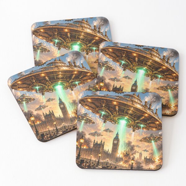 Item preview, Steampunk'd Flying Saucers Attack designed and sold by Moviebuff91.