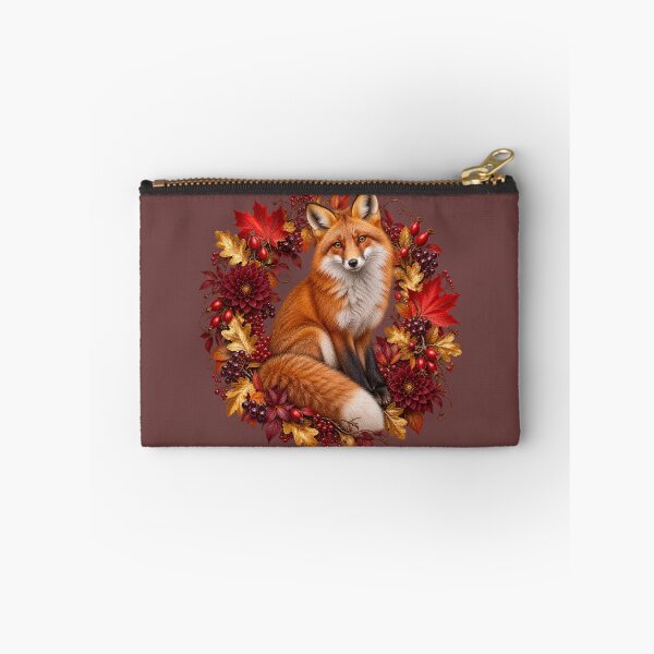 Item preview, Crimson Autumn Fox – Realistic Botanical Woodland Portrait designed and sold by Golden Era Studio.